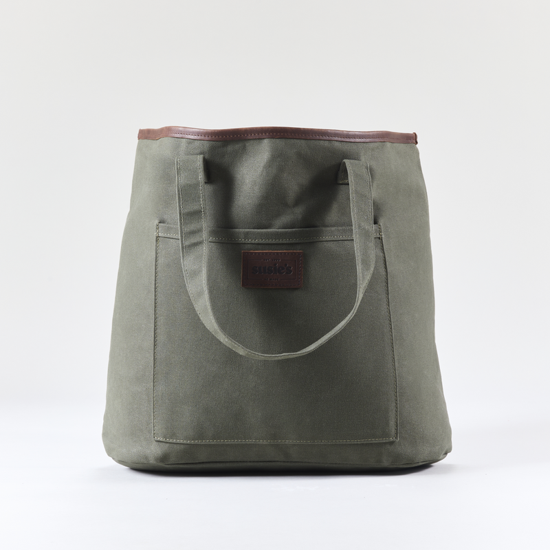 Tote Bag with leather trim